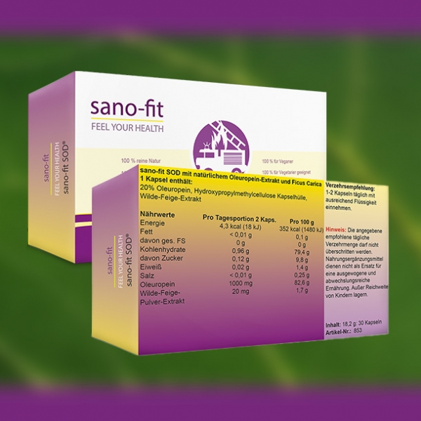 sano-fit SOD Etikett Rückansicht